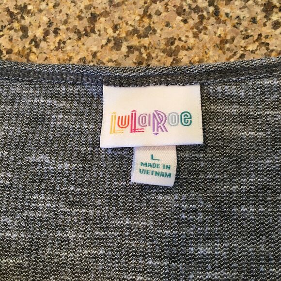 Lularoe Large Heather Grey Box Shaped Tunic Top Short Dolman Sleeves - Picture 5 of 12